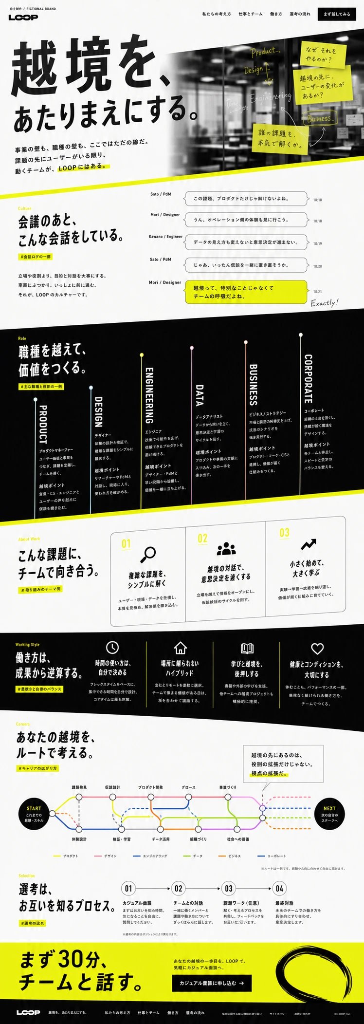 チームの熱量と募集職種を伝える採用サイト